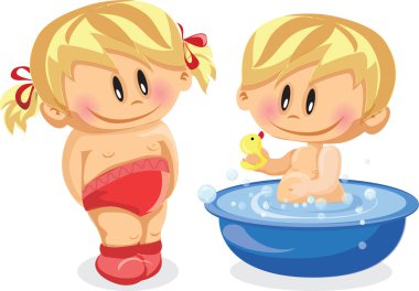 erkek bebek ve bebek kız