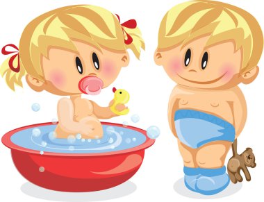 erkek bebek ve bebek kız