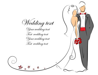Gelin ve damat silüeti
