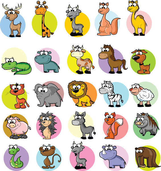 набор милых мультяшных животных