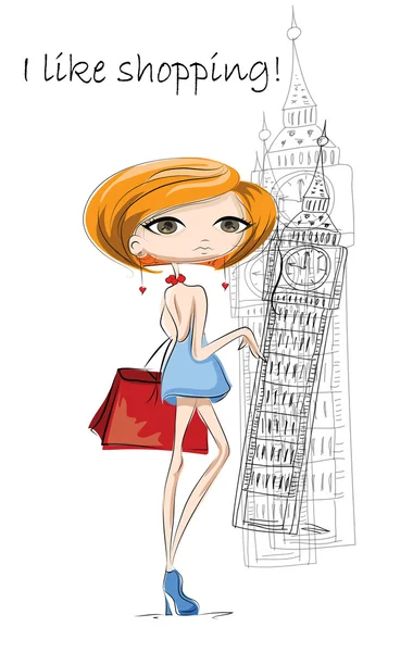 Fashion Cartoon Girl — Stock Vector