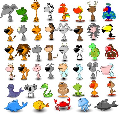 farklı sevimli hayvanlar