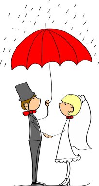 Düğün, gelin ve damat aşık