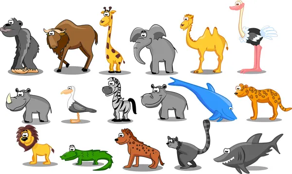 Conjunto de animales africanos — Vector de stock