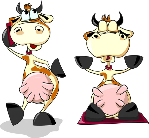 Vaca graciosa — Vector de stock