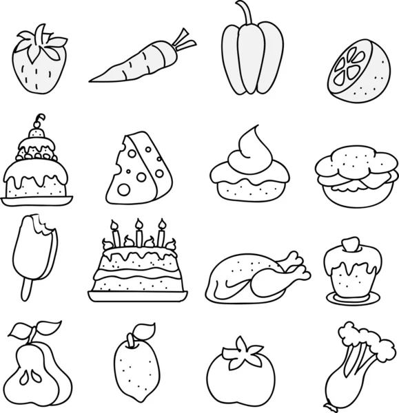 Conjunto de iconos de la comida — Archivo Imágenes Vectoriales