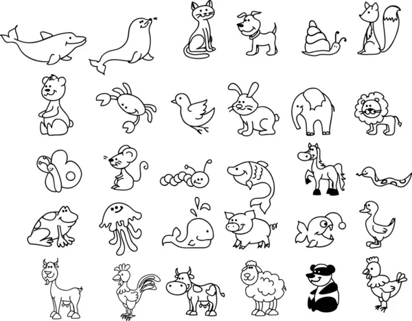 Set di icone di animali — Vettoriale Stock