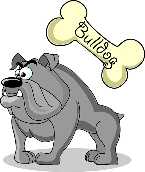 漫画の犬の品種ブルドッグ — ストックベクタ