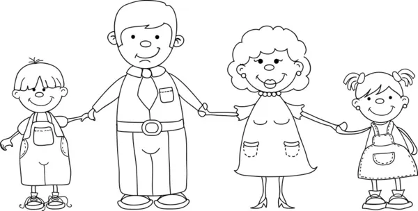 Happy family holding hands — Stock Vector