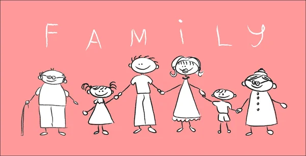 ครอบครัวที่มีความสุข จับมือกัน — ภาพเวกเตอร์สต็อก
