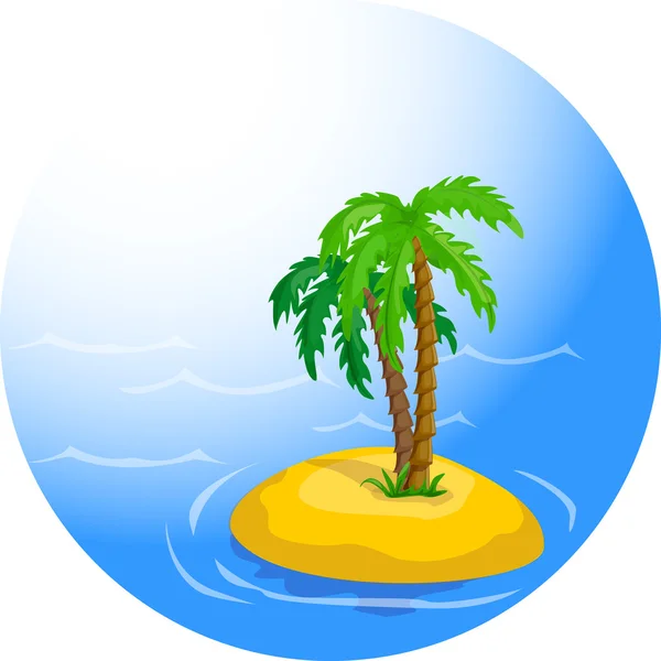 Palm trees in the ocean — Stock Vector