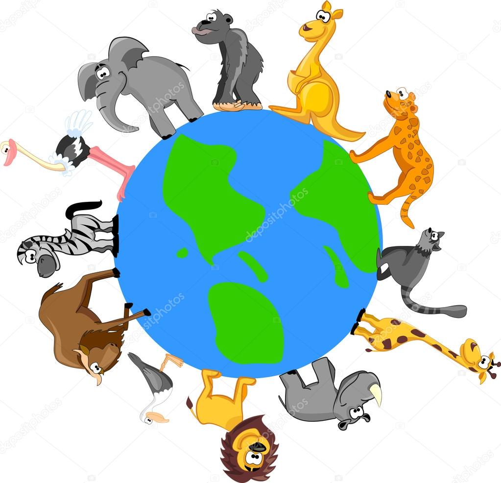 Animals around the Earth Stock Vector Image by ©virinaflora #36344897 Animals around the Earth Stock Vector Image by ©virinaflora #36344897