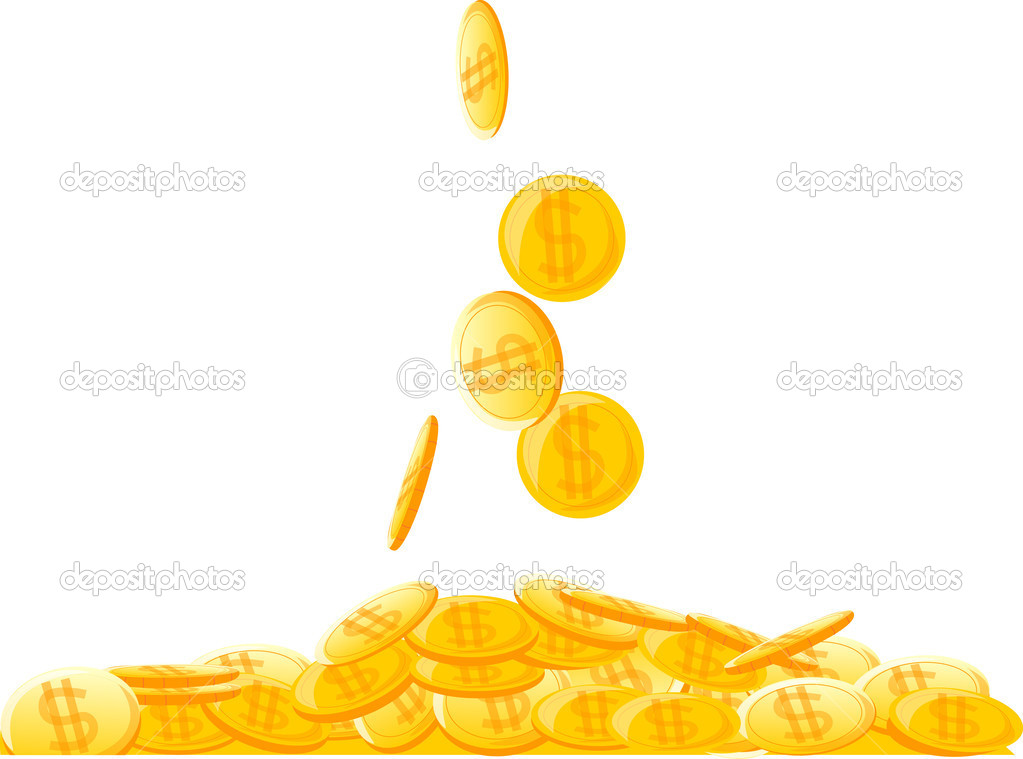 Large pile of coins, money