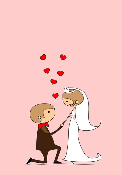 Свадьба, невеста и жених влюблены — стоковый вектор