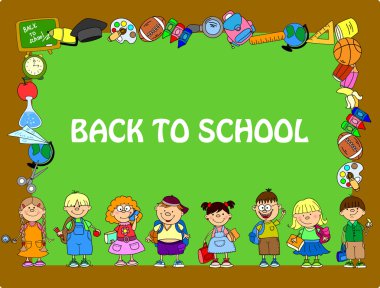 öğrenciler ve kız öğrenciler, okul elemanları çerçeve