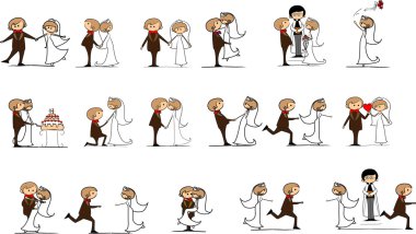 Düğün, gelin ve damat aşık