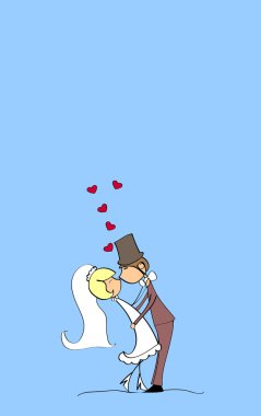 Düğün, gelin ve damat aşık