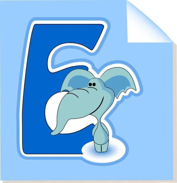 The letter "E" to the alphabet for children elephant — Stock Vector