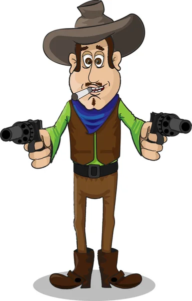 Vaquero con pistola — Vector de stock