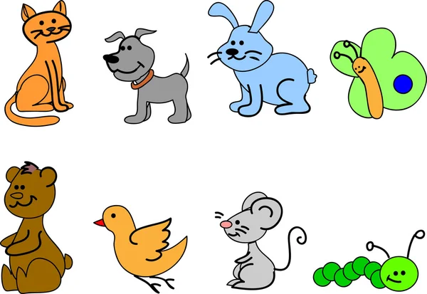 Icônes des animaux — Image vectorielle