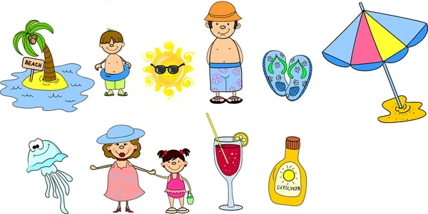 Set de iconos de playa — Vector de stock