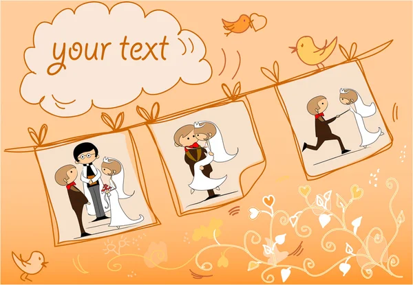 Wedding pictures — Stock Vector