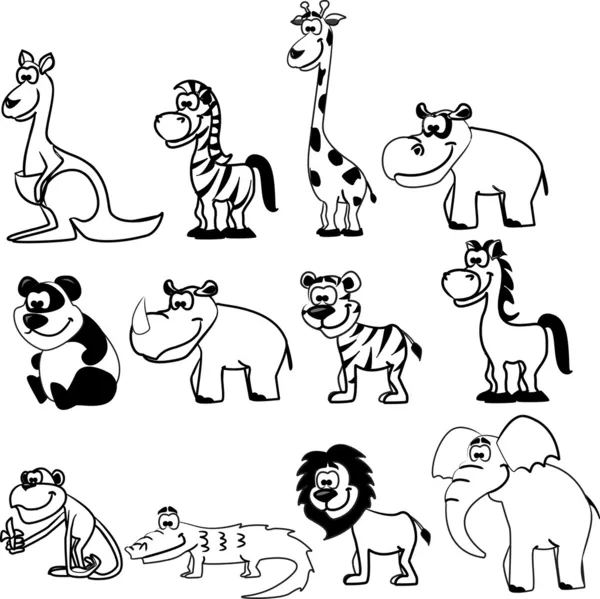ᐈ Animales de la selva infantiles dibujos de stock, vectores animales