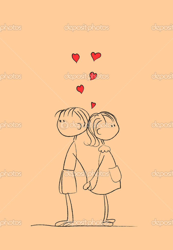 Love The Girl And Boy Stock Vector C Virinaflora 36376917