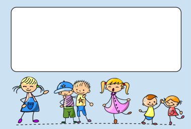 mutlu çocuklar dans, şarkı, jump, run