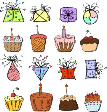 doğum günü hediyeleri ve cupcakes