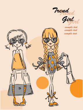 karikatür moda kızlar