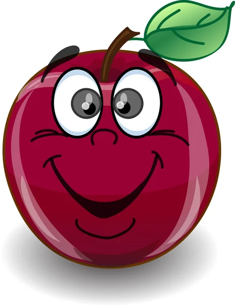 Red happy apple — Stock Vector