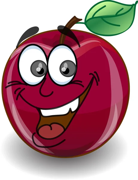 Κόκκινο μήλο ευτυχισμένη — Διανυσματικό Αρχείο