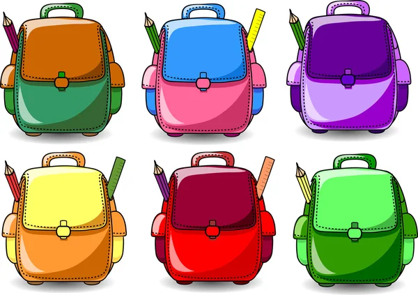 Cartoon sac d'école — Image vectorielle