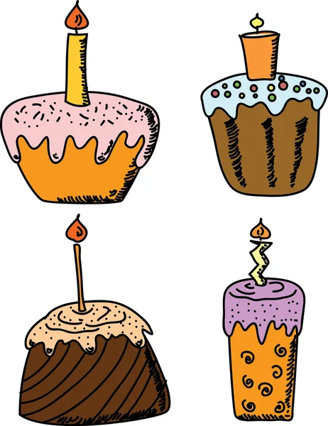 Set a variety of cupcakes — Stock Vector