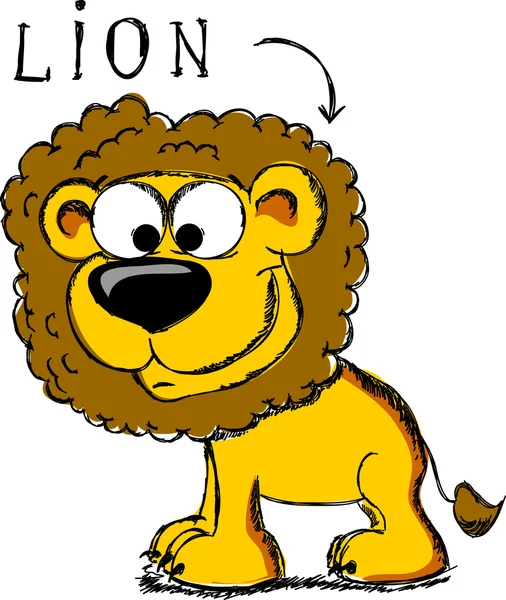 Κινούμενα σχέδια λιοντάρι — Διανυσματικό Αρχείο