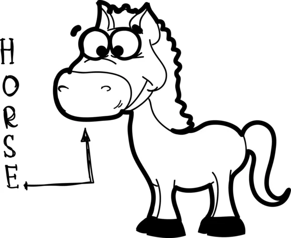 Caballo de dibujos animados — Vector de stock