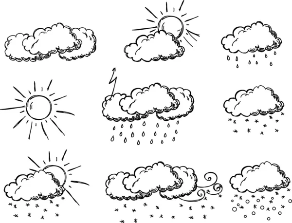 天气手绘图图标 — 图库矢量图片