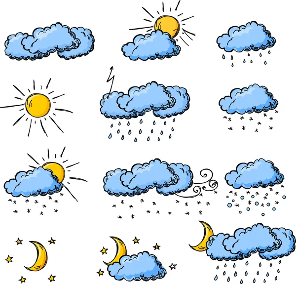 Иконки погодных условий — стоковый вектор
