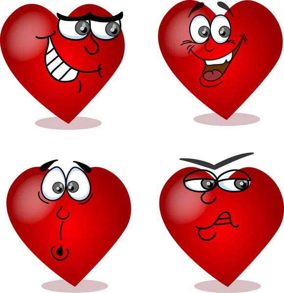 Corazón en el Día de San Valentín, con diferentes emociones — Vector de stock