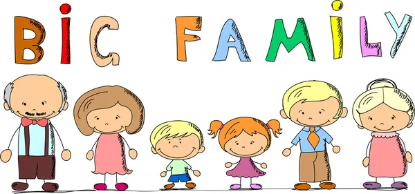 Desenhos animados família feliz — Vetor de Stock