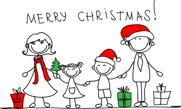 Рождественская семья — стоковый вектор