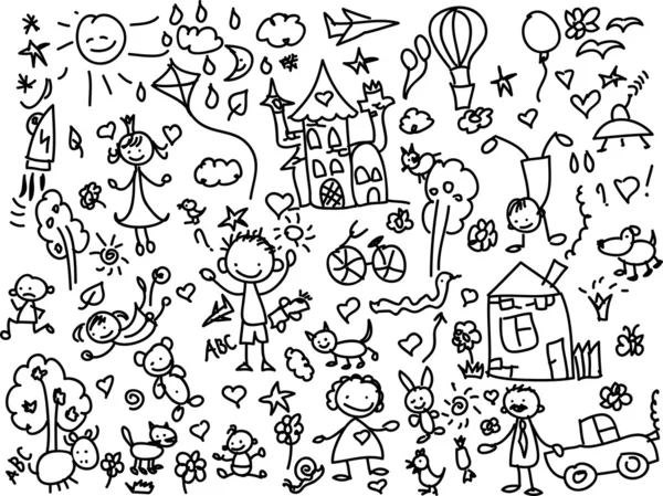 Dětské kresby — Stockový vektor
