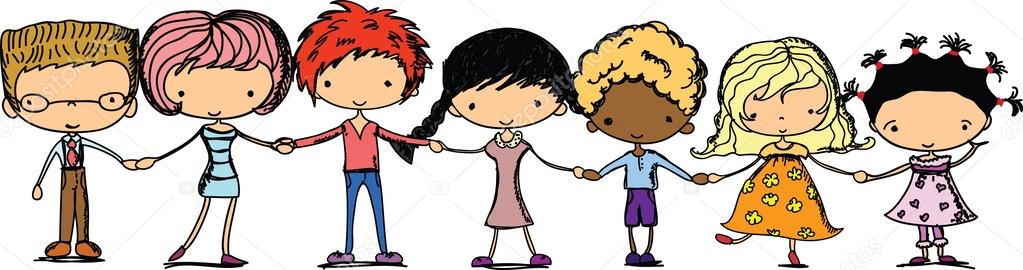 Image result for children holding hands cartoon