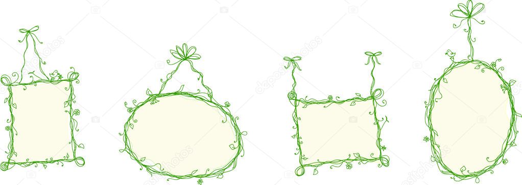 Floral doodle frames
