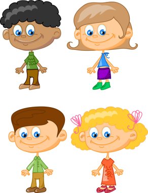 sevimli çizgi film çocuk seti