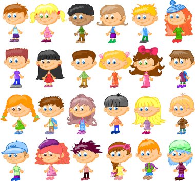 sevimli çizgi film çocuk seti