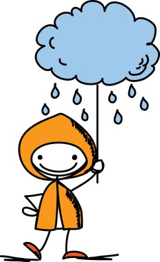 Çocuk bir işaret hava tutar.