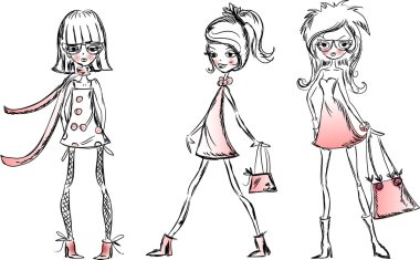 karikatür moda kızlar