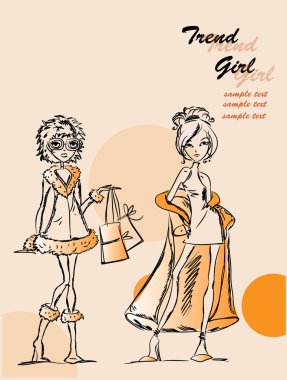 karikatür moda kızlar